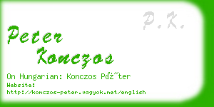 peter konczos business card